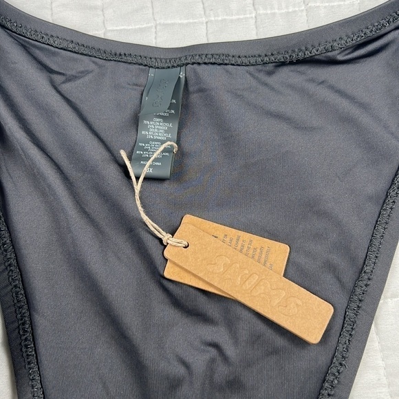 Skims Cheeky Tanga Swim Bottoms in Gunmetal Grey Size 3X NWT - Picture 7 of 9